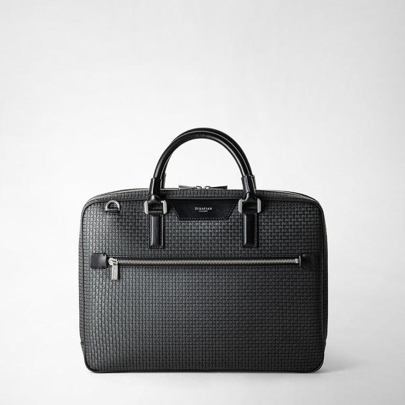 Serapian Borsa Business Extra Slim In Stepan Asfalto-nero