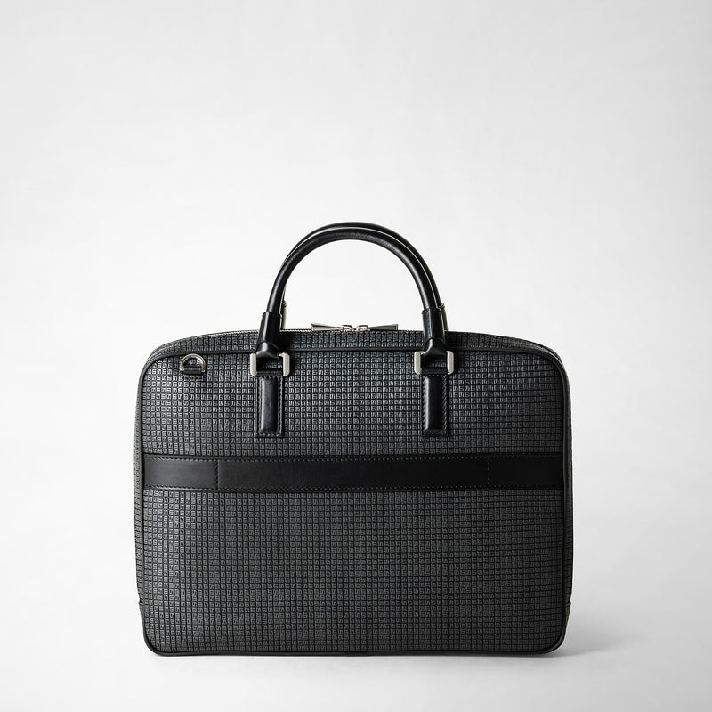 Serapian Borsa Business Extra Slim In Stepan Asfalto-nero