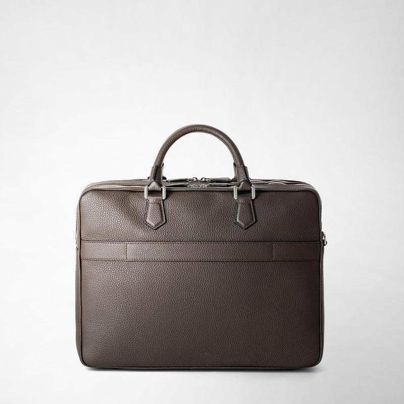 Serapian Borsa Business Grande In Pelle Cachemire Espresso