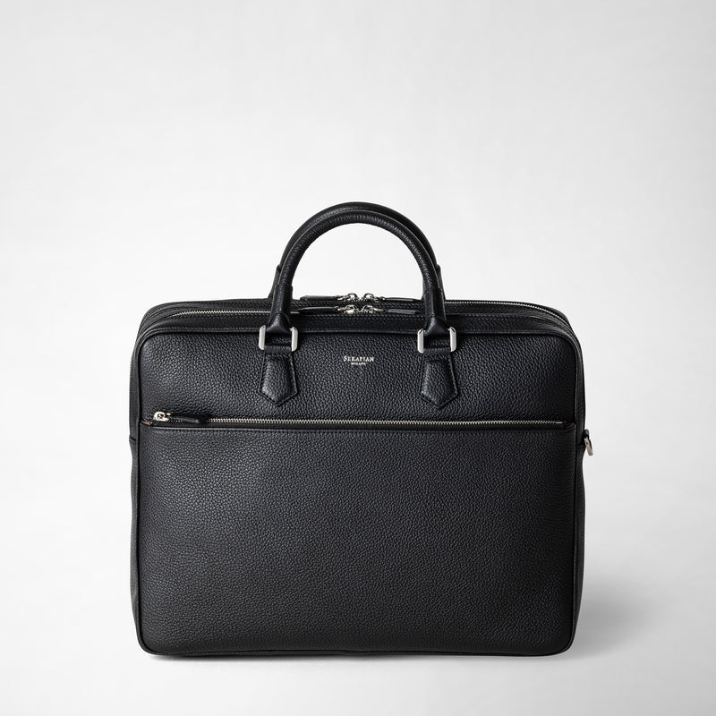 Serapian Borsa Business Grande In Pelle Cachemire Nera