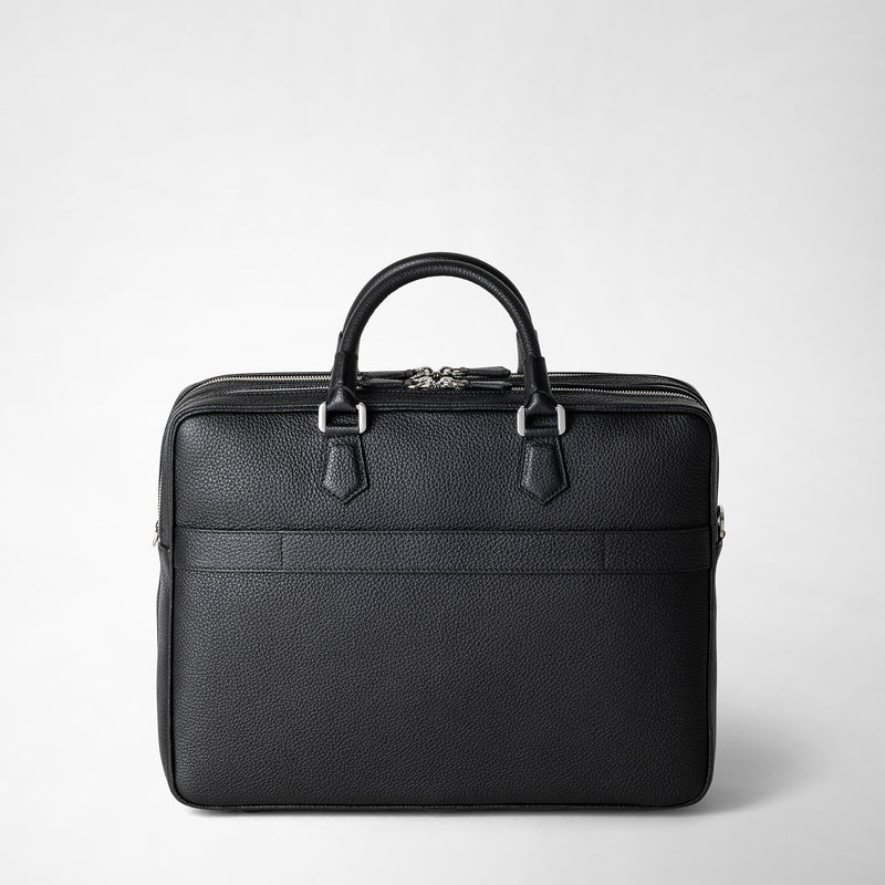 Serapian Borsa Business Grande In Pelle Cachemire Nera