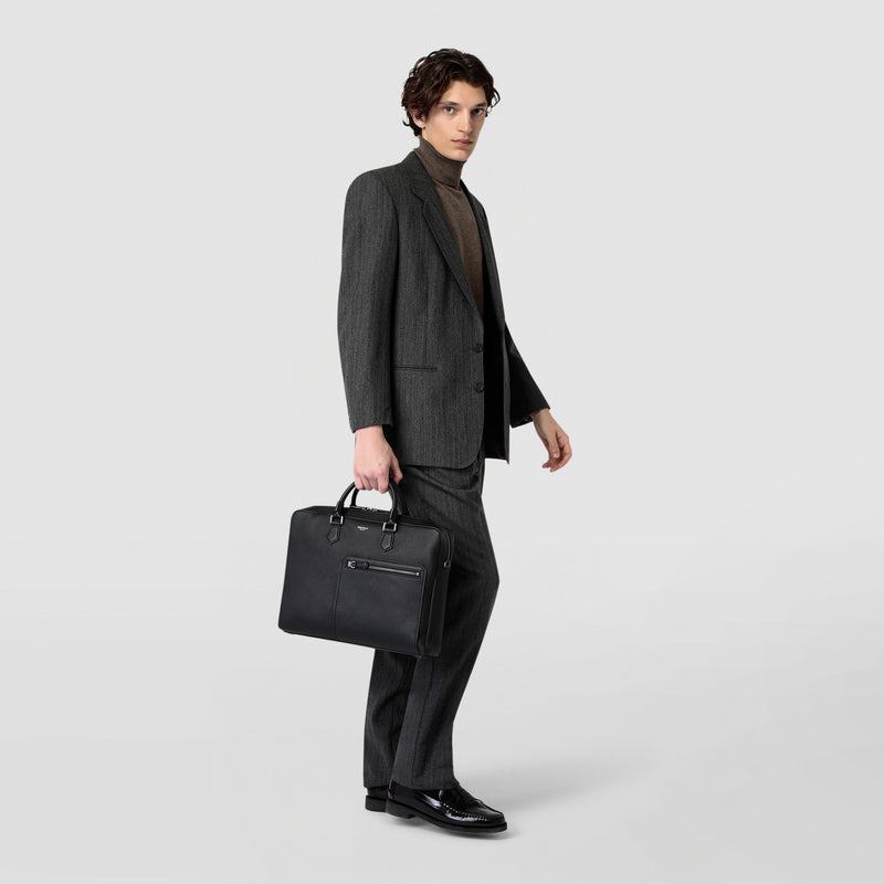 Serapian Borsa business quattordici in pelle cachemire