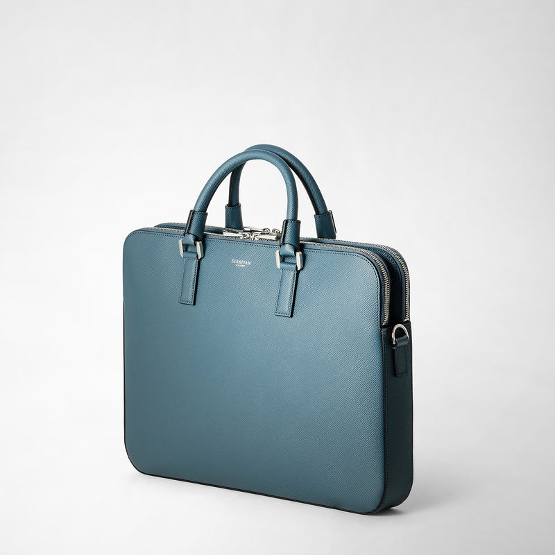 Serapian BORSA BUSINESS SLIM CON DOPPIA ZIP IN PELLE EVOLUZIONE