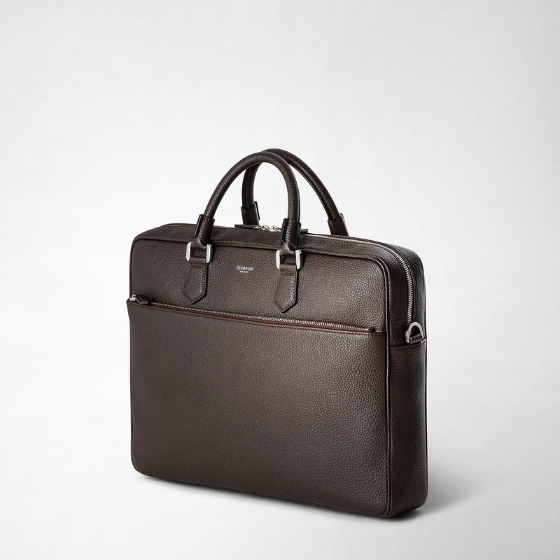 Serapian Borsa Business Slim In Pelle Cachemire Espresso