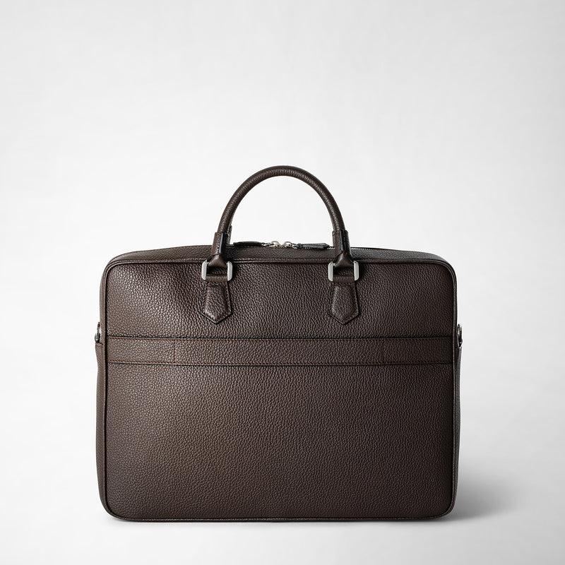 Serapian Borsa Business Slim In Pelle Cachemire Espresso