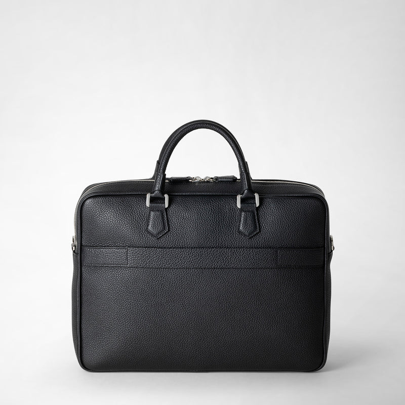 Serapian Borsa Business Slim In Pelle Cachemire Nero