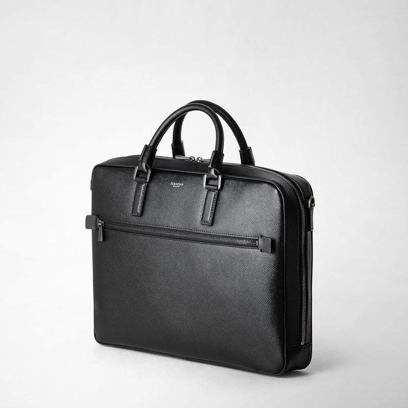 Serapian Borsa Business Slim In Pelle Evoluzione Nero