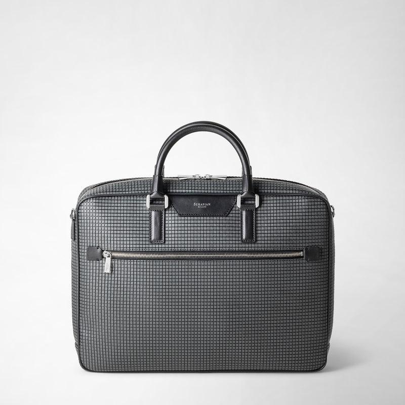Serapian Borsa Business Slim In Stepan Asfalto-nero