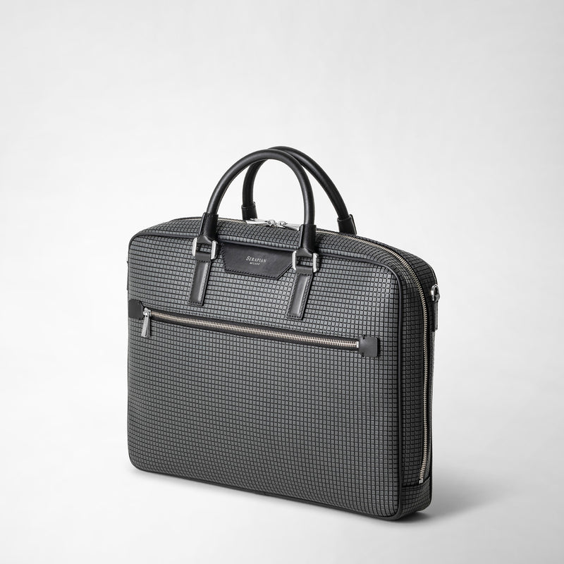 Serapian Borsa Business Slim In Stepan Asfalto-nero