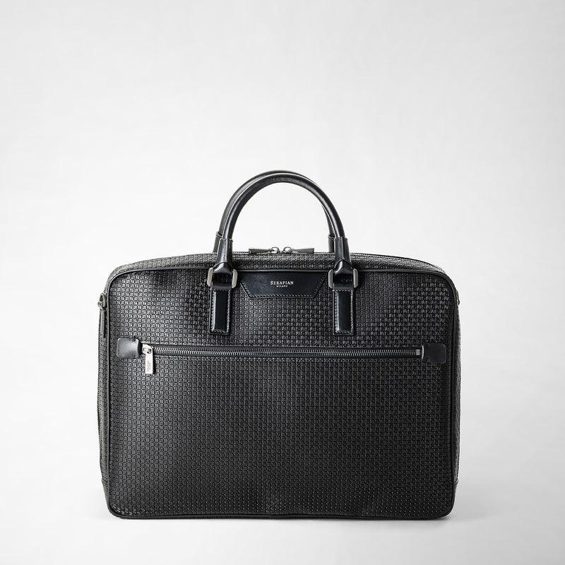Serapian Borsa Business Slim In Stepan Nero-nero Eclissi