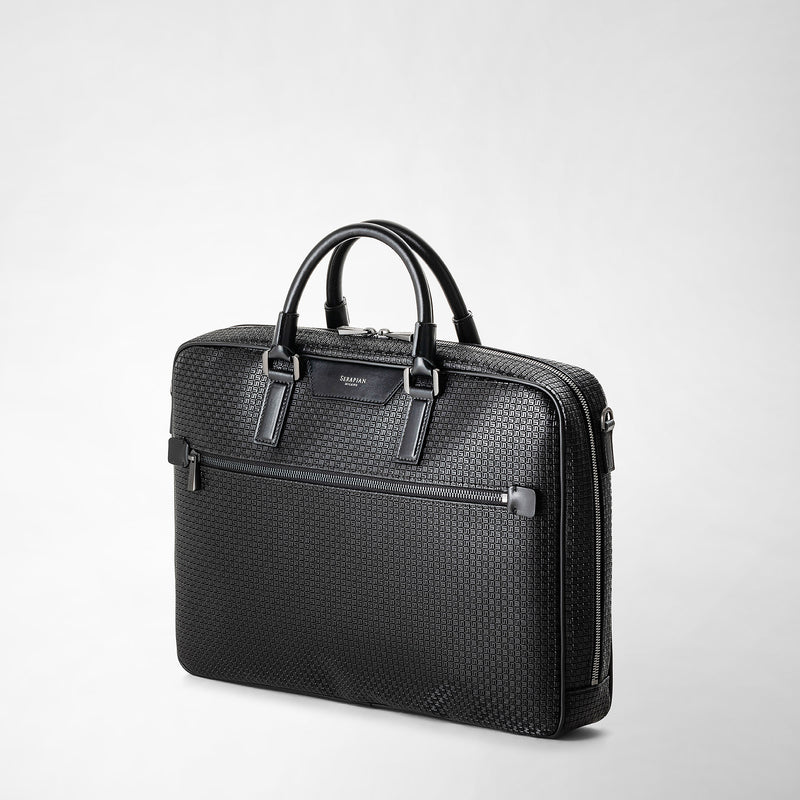 Serapian Borsa Business Slim In Stepan Nero-nero Eclissi