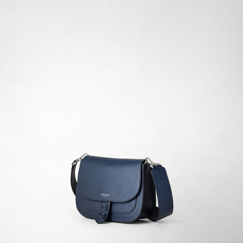 Serapian Borsa Luna Crossbody In Pelle Rugiada Blue Navy