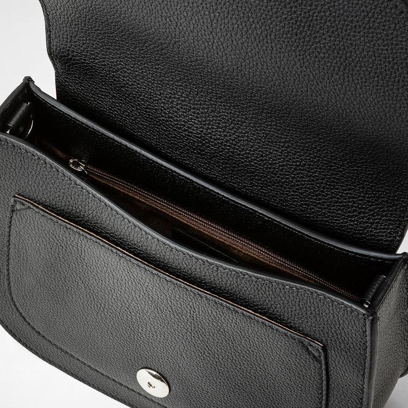 Serapian Borsa Luna Crossbody In Pelle Rugiada Nero