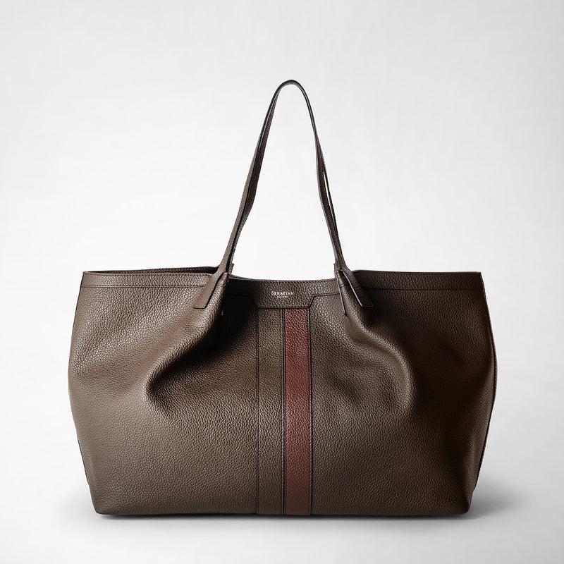 Serapian Borsa Secret Tote Pelle Cachemire Espresso-rosso