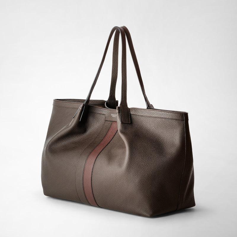 Serapian Borsa Secret Tote Pelle Cachemire Espresso-rosso