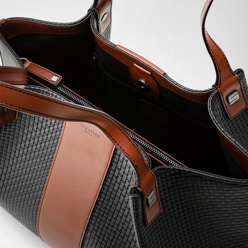 Serapian Borsa Shopping Secret Piccola In Stepan 72 Nero-cuoio