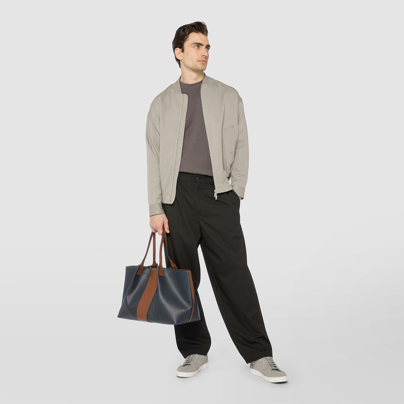 Serapian Borsa shopping secret stepan 72 blu oceano-cuoio