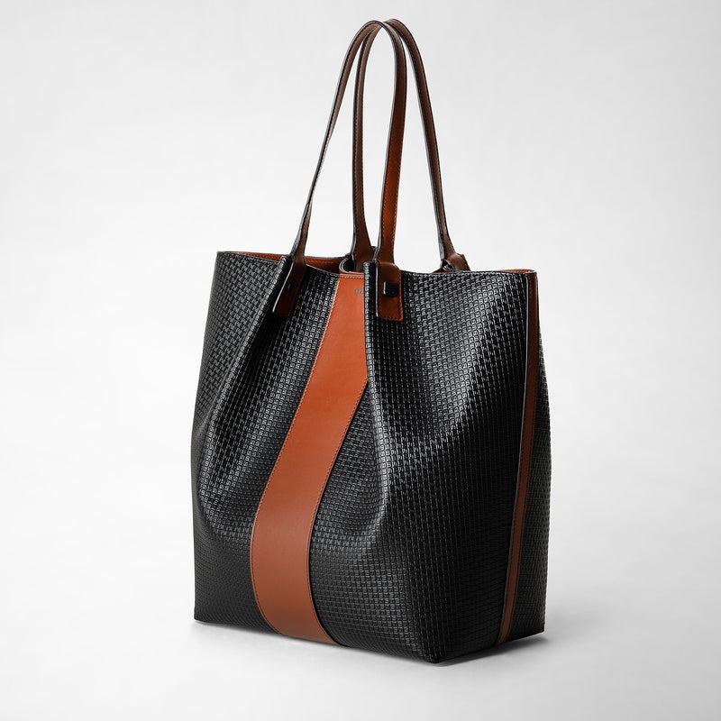 Serapian Borsa Shopping Vertical Secret Stepan 72 Nero-cuoio