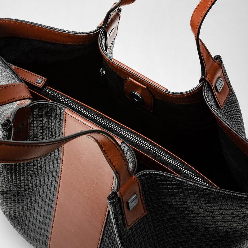 Serapian Borsa Shopping Vertical Secret Stepan 72 Nero-cuoio