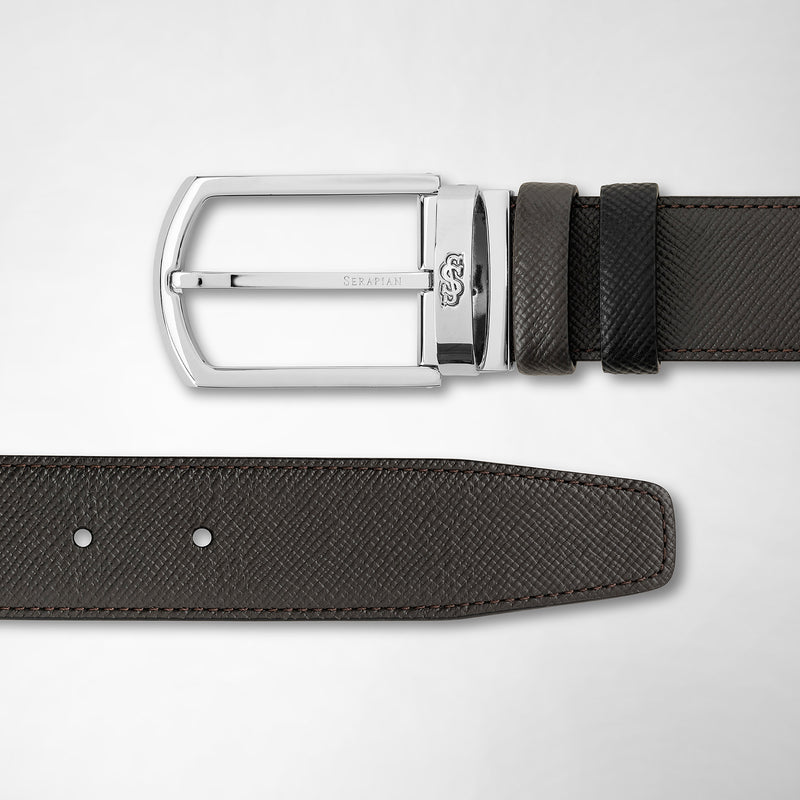Serapian Cintura Reversibile Pelle Evoluzione Antracite-nero
