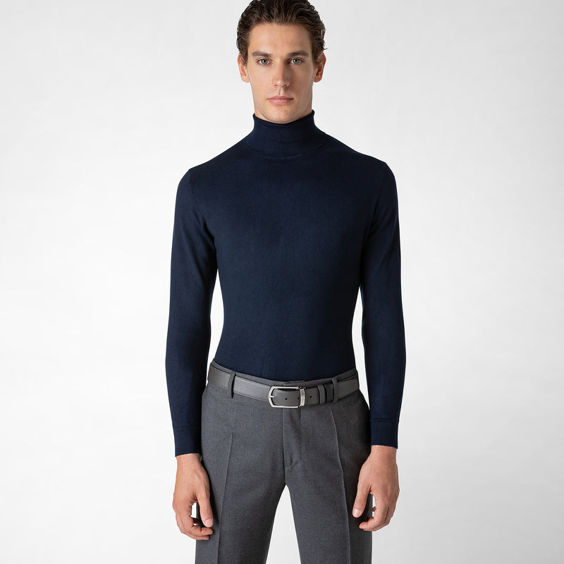 Serapian Cintura reversibile pelle evoluzione antracite-nero