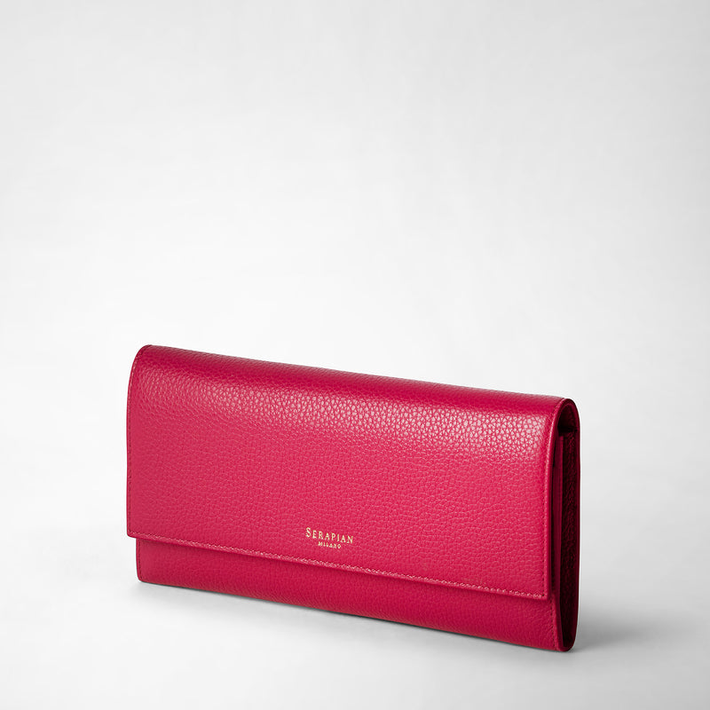 Serapian Continental Wallet In Rugiada Leather Petal