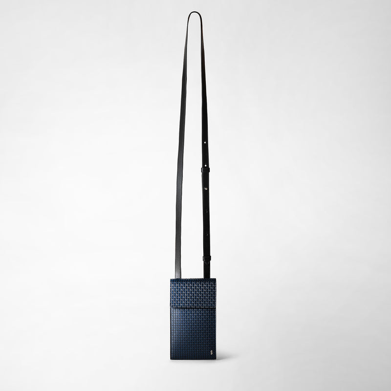 Serapian Custodia Per Telefono Con Tracolla In Stepan Blu Oceano-nero