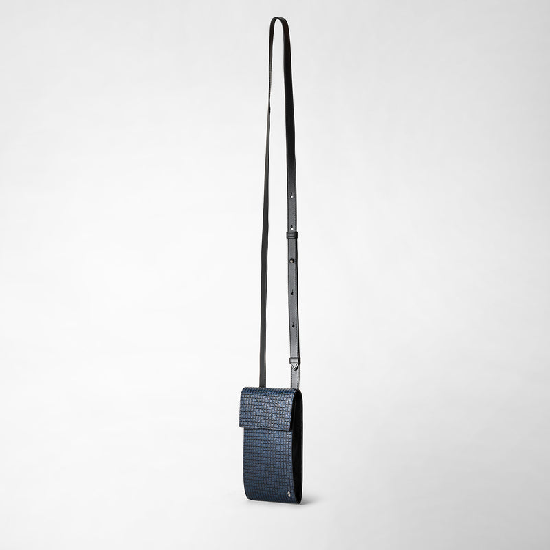 Serapian Custodia Per Telefono Con Tracolla In Stepan Blu Oceano-nero