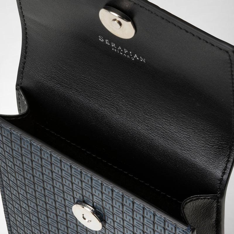 Serapian Custodia Per Telefono Con Tracolla In Stepan Blu Oceano-nero