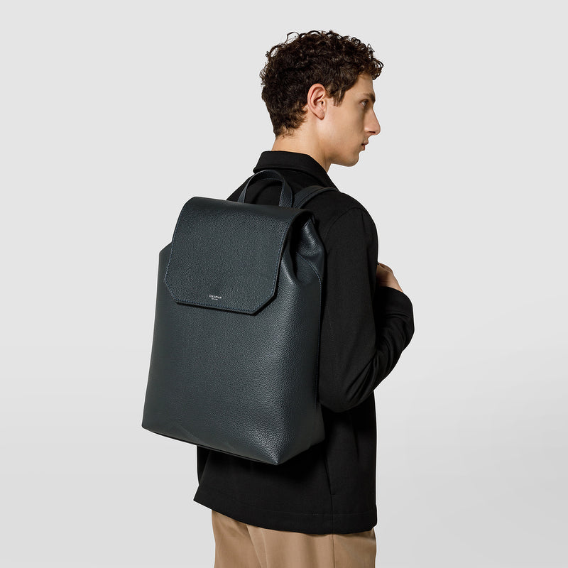 Serapian Day backpack in cachemire leather navy blue