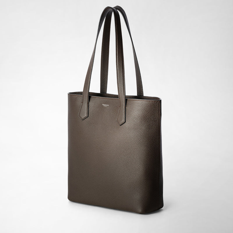 Serapian Day Tote Bag In Cachemire Leather Espresso
