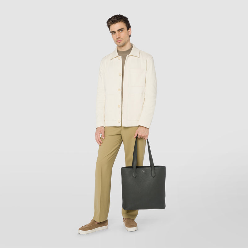 Serapian Day tote bag in cachemire leather navy blue