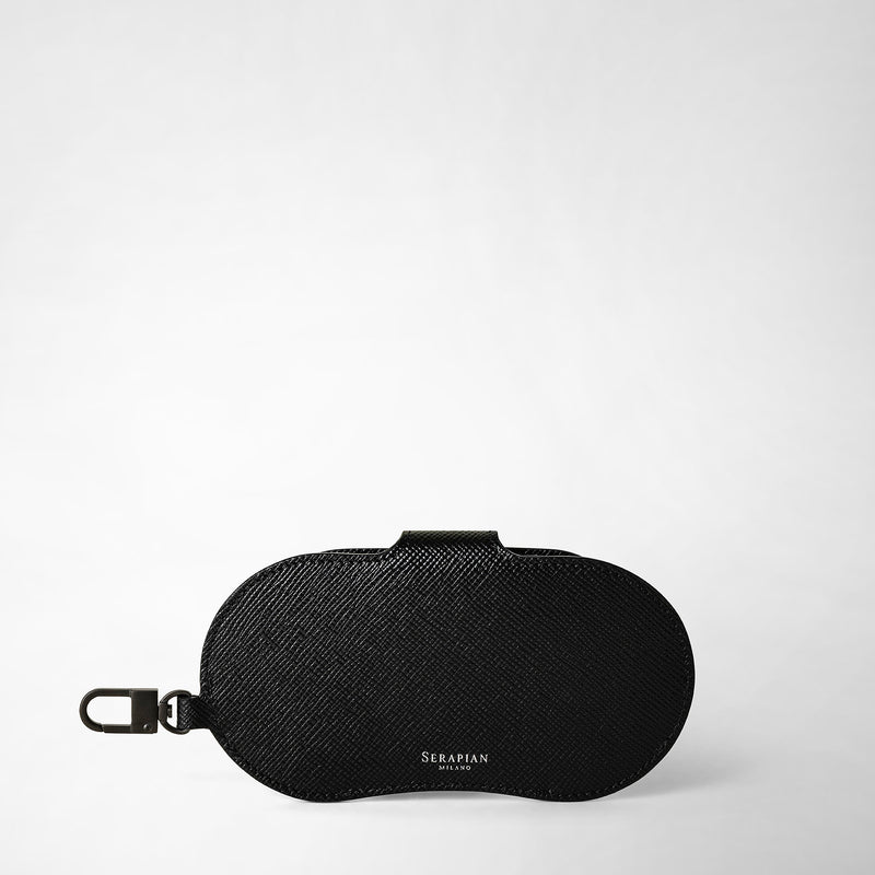 Serapian Glasses holder in evoluzione leather eclipse black