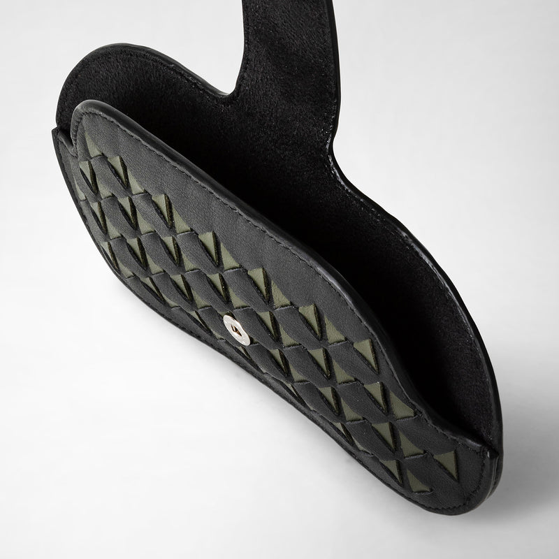 Serapian Glasses Holder In Mosaico Eclipse Black Moss Green