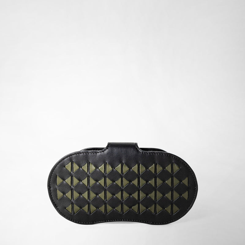 Serapian Glasses holder in mosaico eclipse black moss green