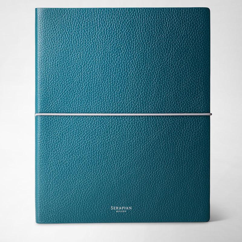 Serapian Large notebook in cachemire leather moss green