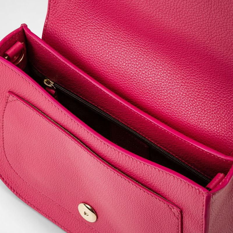 Serapian Luna Crossbody Bag In Rugiada Leather Petal