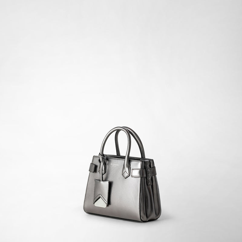 Serapian Mini Meline' Handbag In Seta Leather Ruthenium