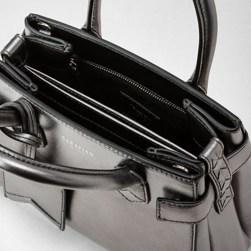 Serapian Mini Meline' Handbag In Seta Leather Ruthenium