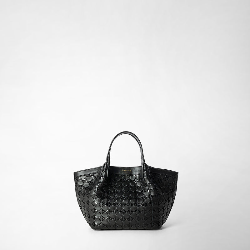 Serapian Mini Secret Bag In Mosaico And Elaphe Black