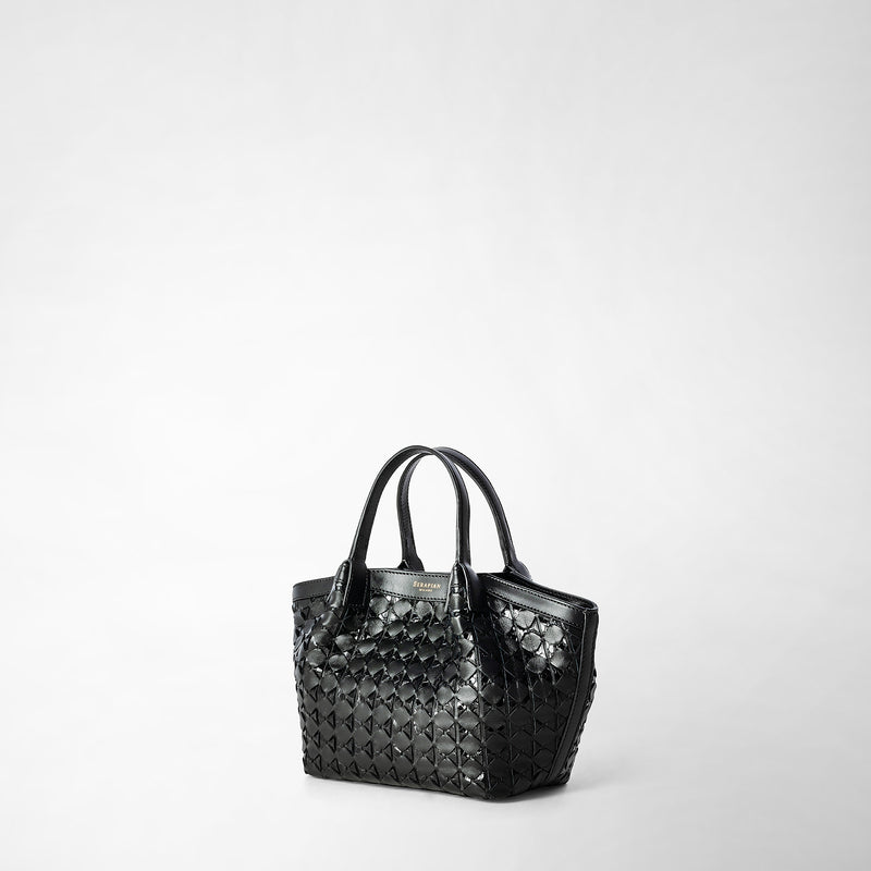 Serapian Mini Secret Bag In Mosaico And Elaphe Black