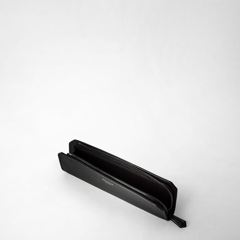 Serapian Pencil Case In Cachemire Leather Eclipse Black