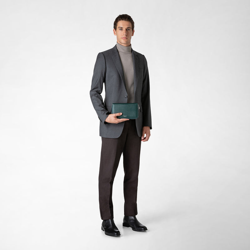 Serapian POCHETTE DA VIAGGIO CON ZIP DOPPIA IN PELLE EVOLUZIONE