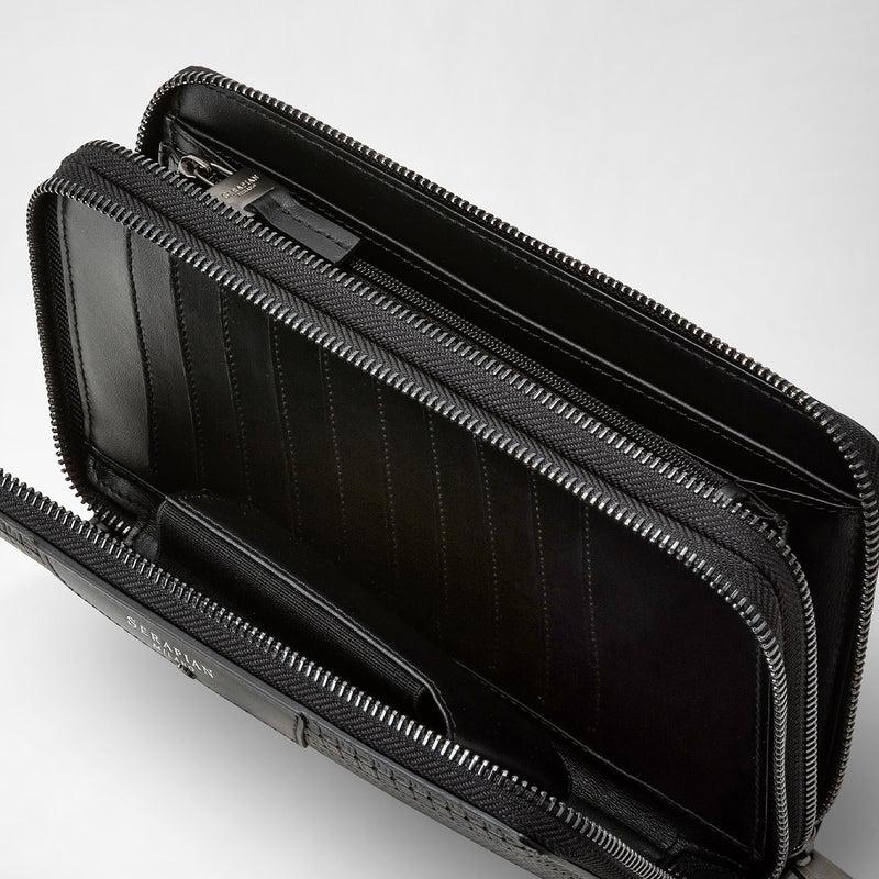 Serapian POCHETTE DA VIAGGIO CON ZIP DOPPIA IN STEPAN