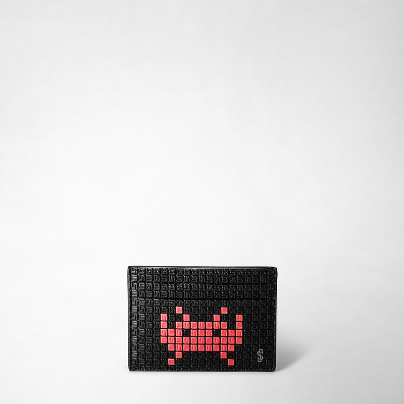 Serapian Portacarte 4 carte stepan nero-rosso space invaders