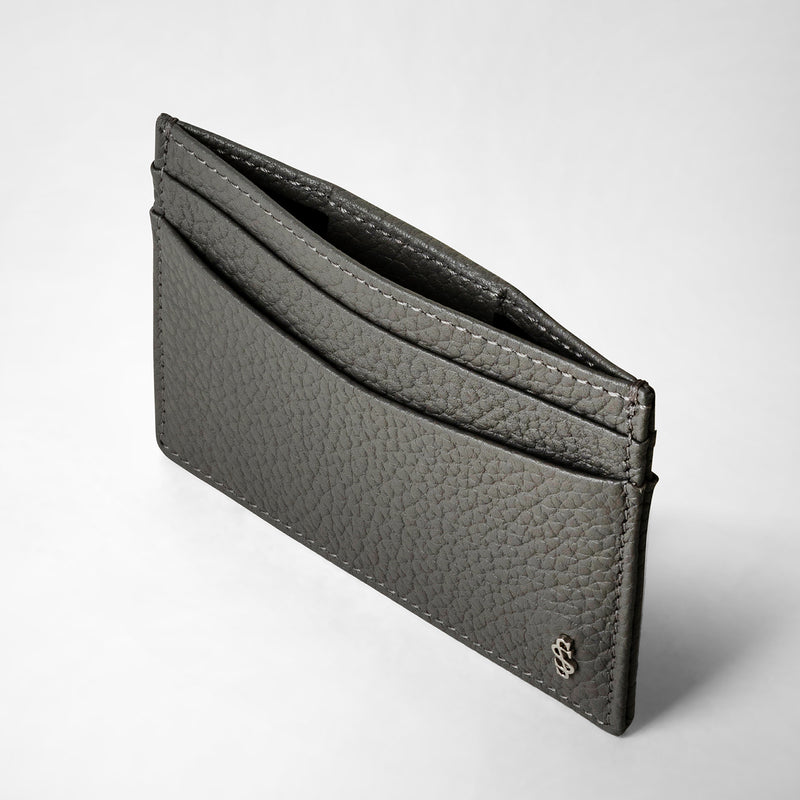 Serapian Portacarte Per 4 Carte In Pelle Cachemire Asfalto