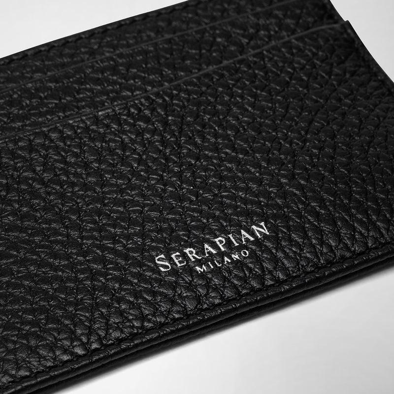Serapian Portacarte Per 4 Carte In Pelle Cachemire Nero