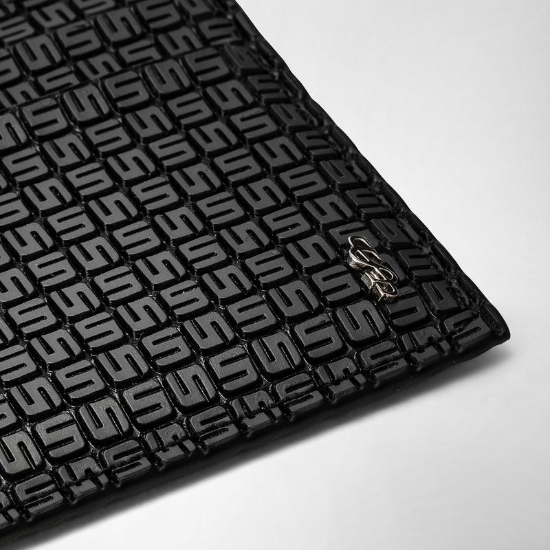 Serapian Portacarte Per 4 Carte In Stepan Asfalto-nero