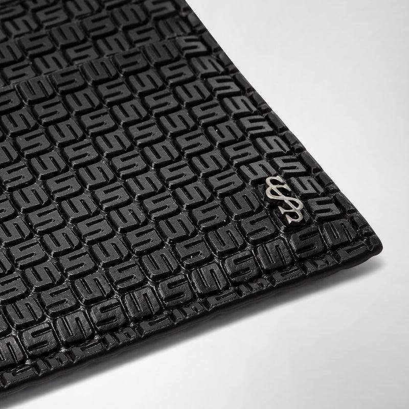 Serapian Portacarte Per 4 Carte In Stepan Nero-nero Eclissi