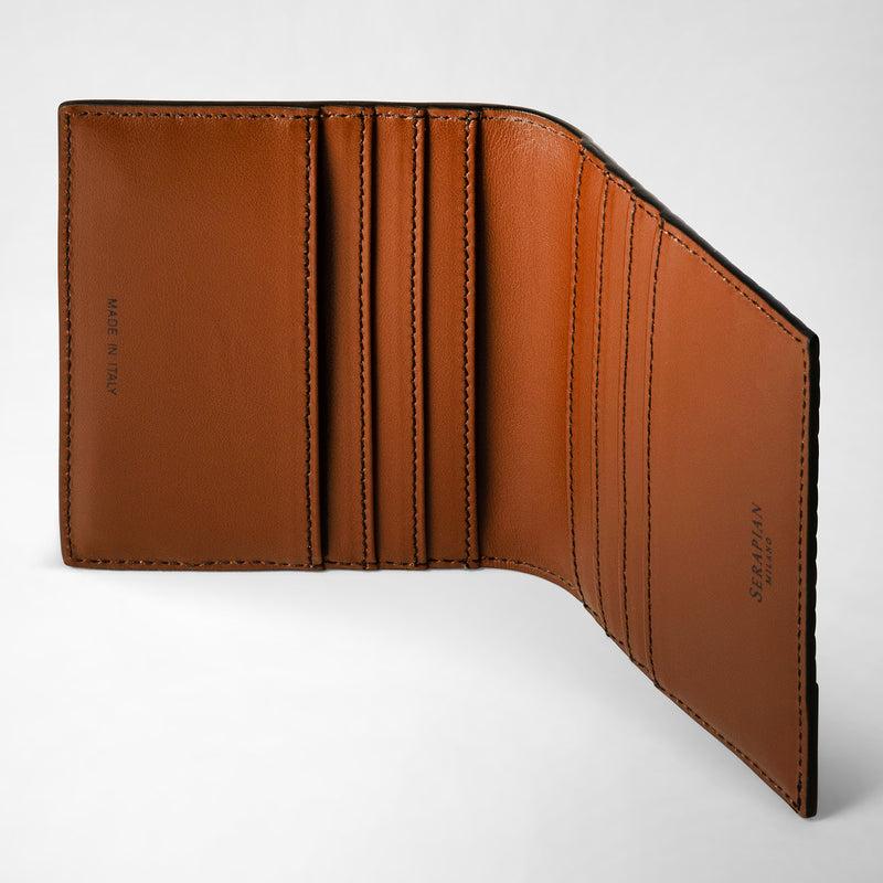 Serapian Portacarte Ripiegabile In Stepan 72 Nero-cuoio